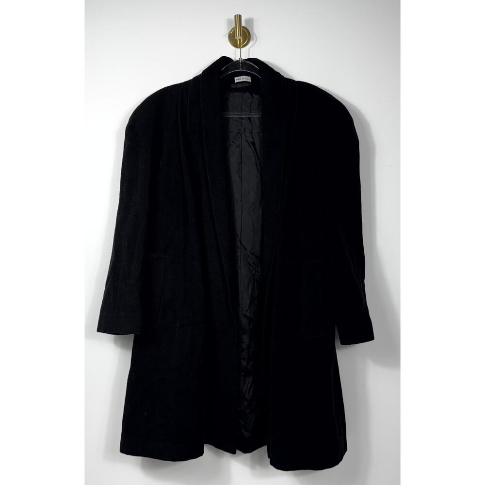 Made in USA, Vintage Black 100% wool women Coat Goth Romantic size L